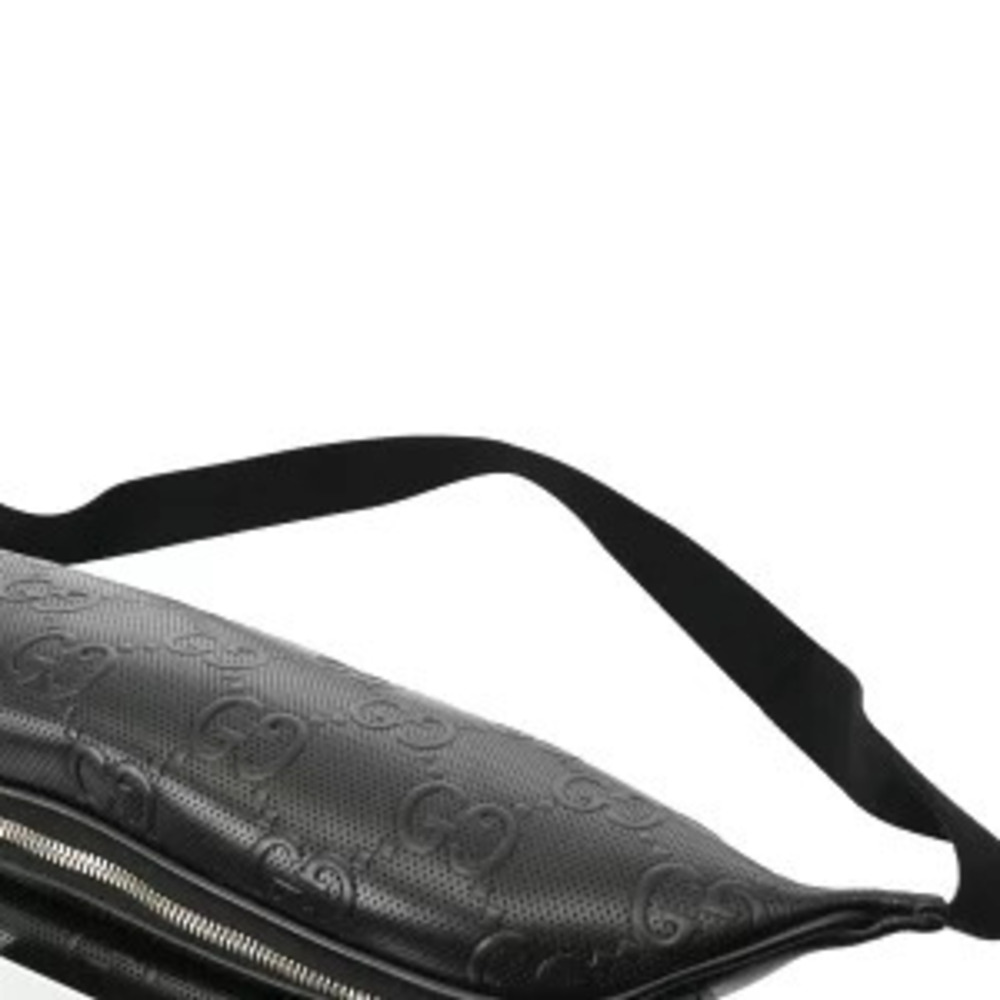 Gucci GG Embossed Belt Bag Black Leather Body - Picture 3 of 9
